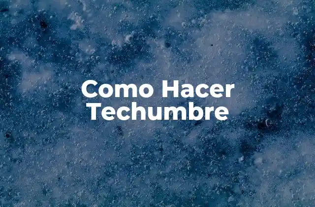 Como Hacer Techumbre