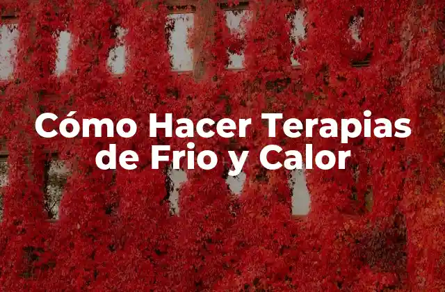 Cómo Hacer Terapias de Frio y Calor