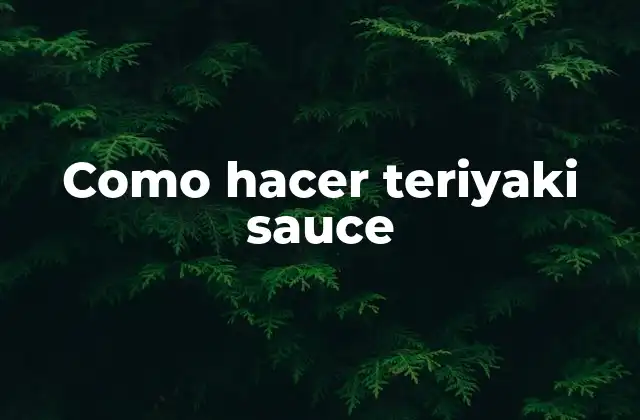 Como Hacer Teriyaki Sauce 2 Teriyaki sauce: ¿qué es y para qué sirve?