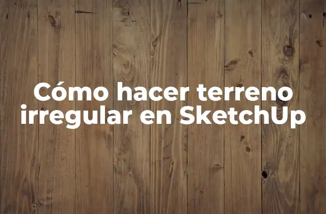 Cómo Hacer Terreno Irregular en Sketchup