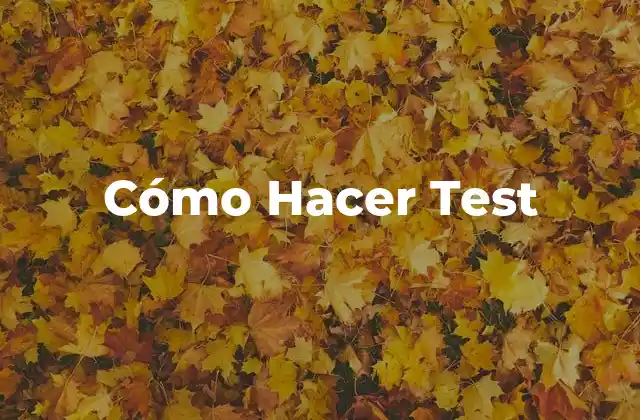 Cómo Hacer Test