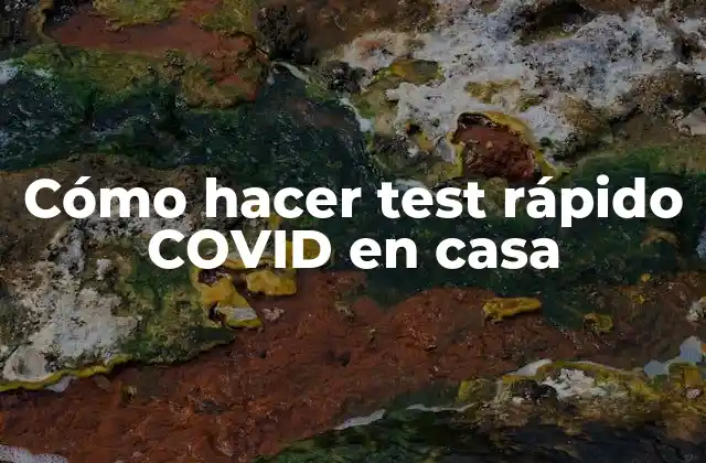 Cómo Hacer Test Rápido Covid en Casa