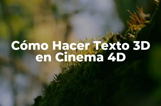 Cómo Hacer Texto 3d en Cinema 4d