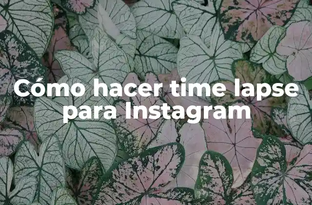 Cómo Hacer Time Lapse para Instagram