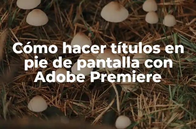 Cómo hacer títulos en pie de pantalla con Adobe Premiere