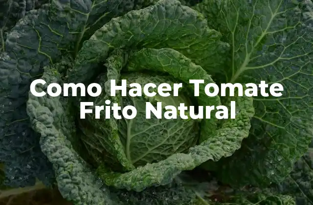 Como Hacer Tomate Frito Natural