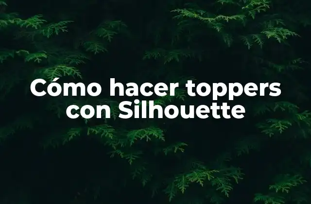 Cómo Hacer Toppers con Silhouette
