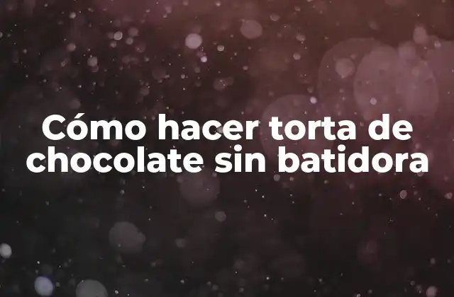 Cómo Hacer Torta de Chocolate sin Batidora
