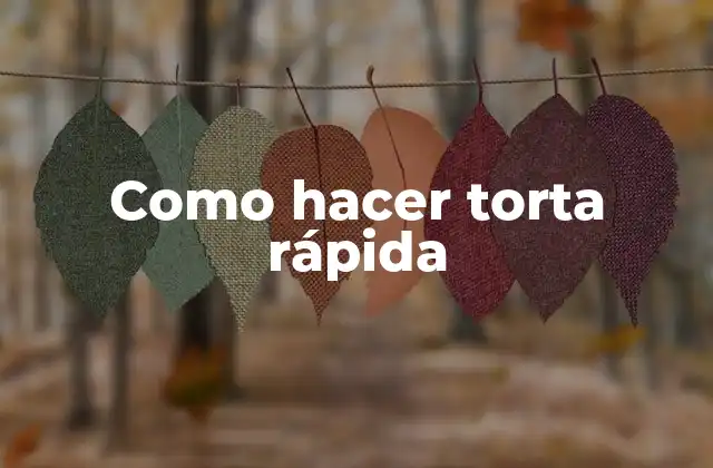 Como Hacer Torta Rápida