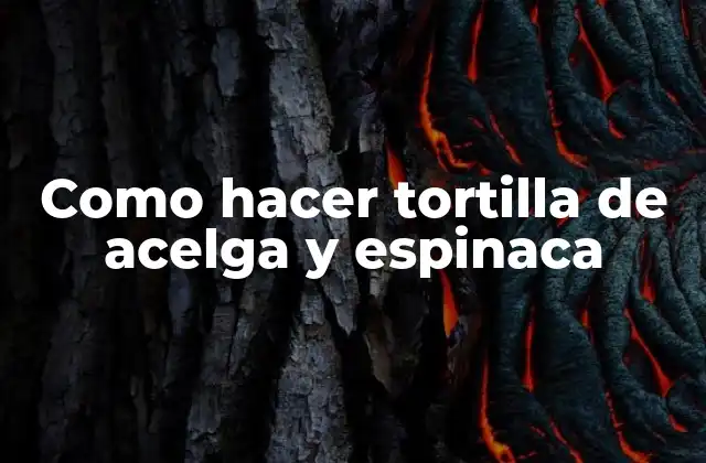 Como Hacer Tortilla de Acelga y Espinaca