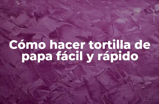 ¿Qué es tortilla de papa fácil y rápido?