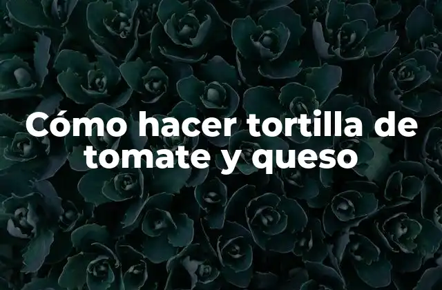 Cómo Hacer Tortilla de Tomate y Queso