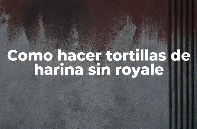 Como Hacer Tortillas de Harina sin Royale