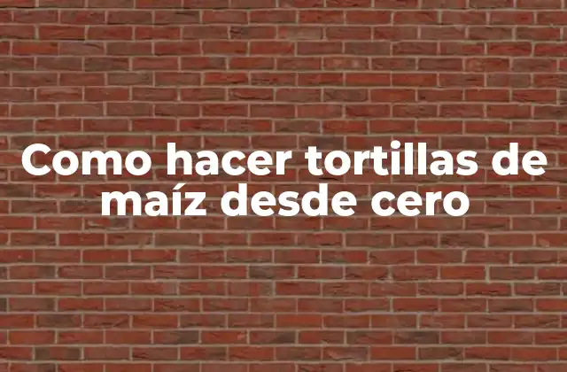 Como Hacer Tortillas de Maíz desde Cero