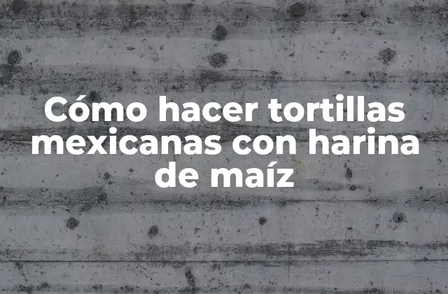 Cómo Hacer Tortillas Mexicanas con Harina de Maíz