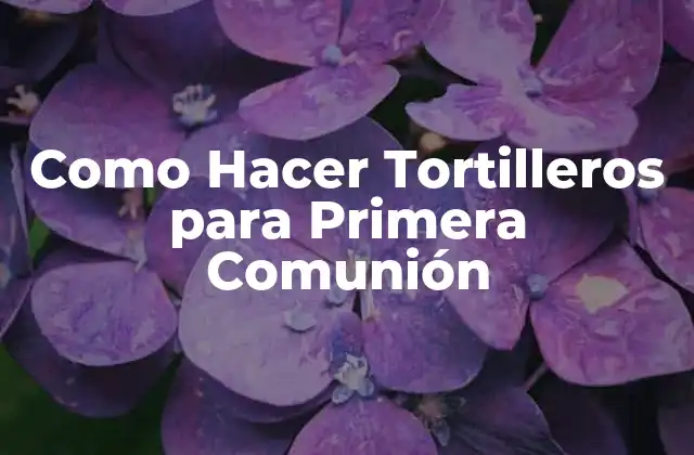Como Hacer Tortilleros para Primera Comunión