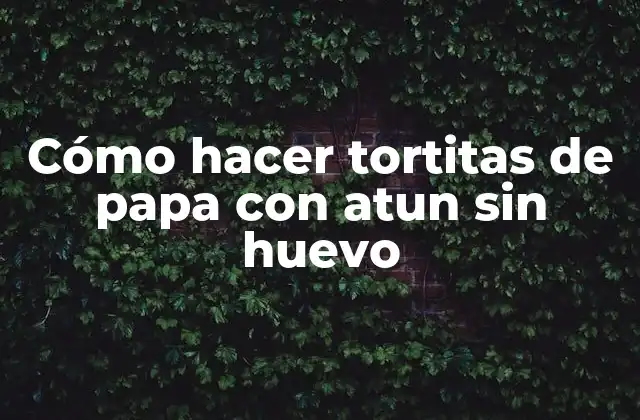 Cómo Hacer Tortitas de Papa con Atun sin Huevo