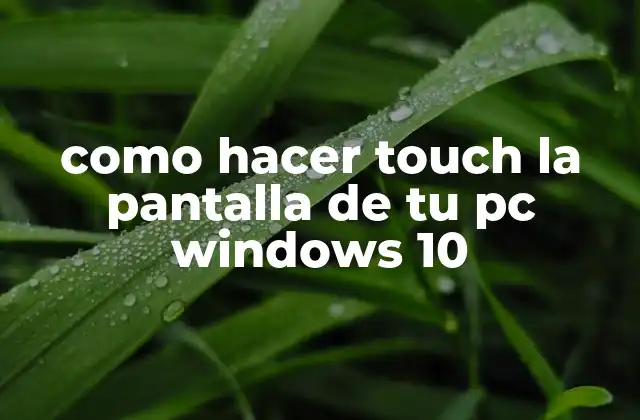 Como Hacer Touch la Pantalla de Tu Pc Windows 10