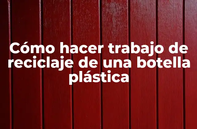 Cómo Hacer Trabajo de Reciclaje de una Botella Plástica
