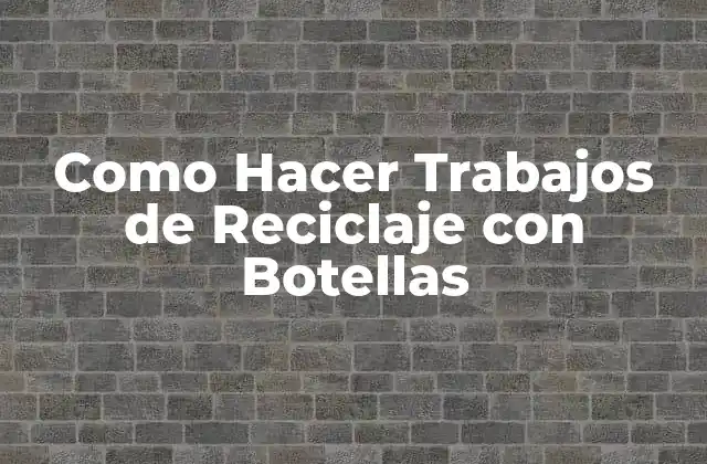 Como Hacer Trabajos de Reciclaje con Botellas