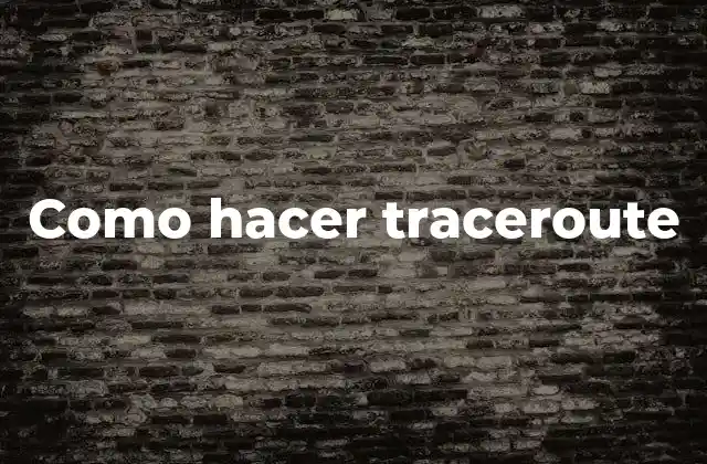 Como Hacer Traceroute