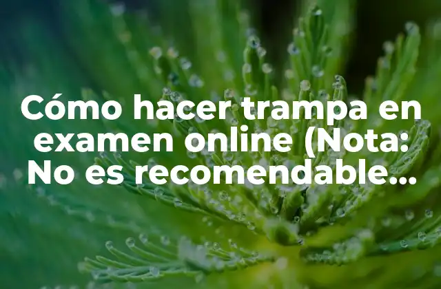 Cómo Hacer Trampa en Examen Online (nota: No es Recomendable Hacer Trampa en un Examen Online)