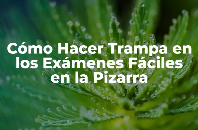Cómo Hacer Trampa en los Exámenes Fáciles en la Pizarra