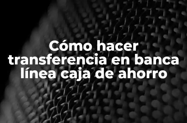 Cómo Hacer Transferencia en Banca Línea Caja de Ahorro
