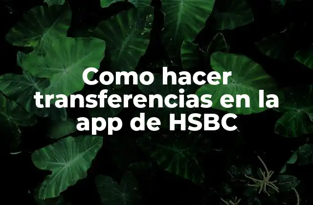 Como Hacer Transferencias en la App de Hsbc