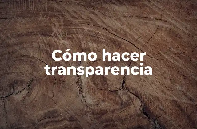 Cómo Hacer Transparencia