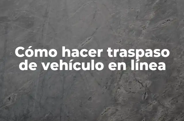 Cómo hacer traspaso de vehículo en línea
