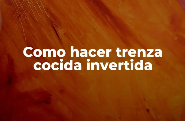 Como Hacer Trenza Cocida Invertida
