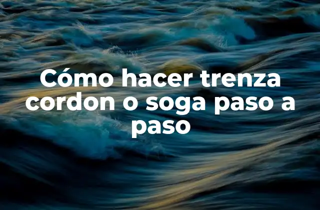 Cómo Hacer Trenza Cordon o Soga Paso a Paso 2 ¿Qué es una trenza cordon o soga y para qué sirve?