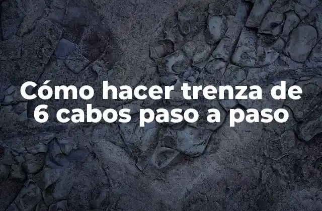 ¿Qué es una trenza de 6 cabos y para qué sirve?
