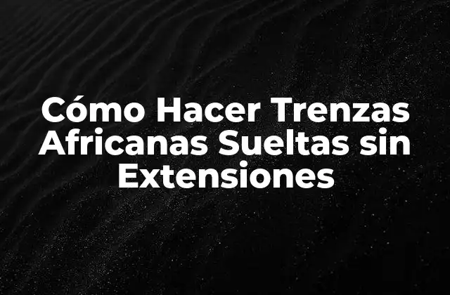 Cómo Hacer Trenzas Africanas Sueltas sin Extensiones