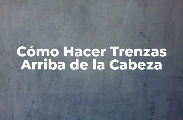 Cómo Hacer Trenzas Arriba de la Cabeza