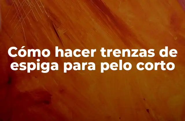 Cómo Hacer Trenzas de Espiga para Pelo Corto