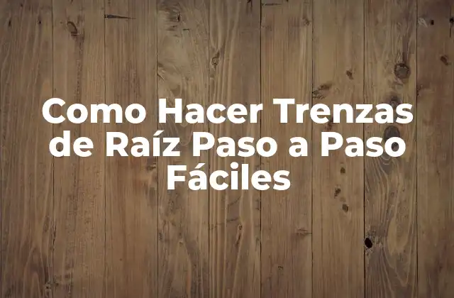 Como Hacer Trenzas de Raíz Paso a Paso Fáciles