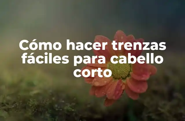 Cómo hacer trenzas fáciles para cabello corto
