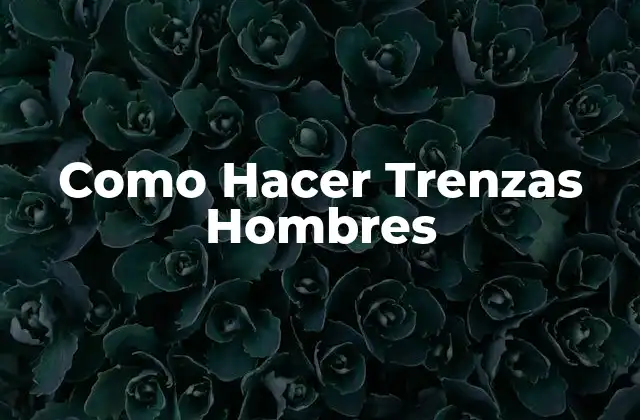 Trenzas para Hombres: ¿Qué son y para qué sirven?