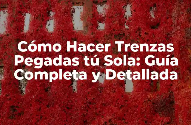 Cómo Hacer Trenzas Pegadas Tú Sola: Guía Completa y Detallada