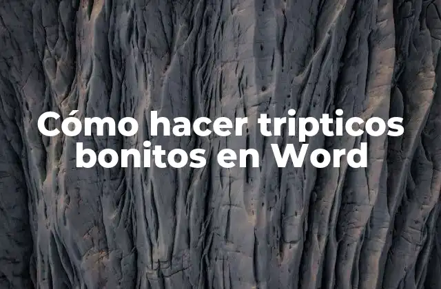 Cómo Hacer Tripticos Bonitos en Word