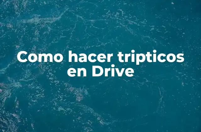Como Hacer Tripticos en Drive