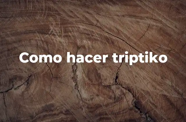 Como Hacer Triptiko