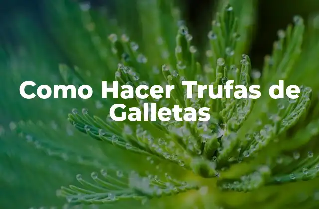 Como Hacer Trufas de Galletas