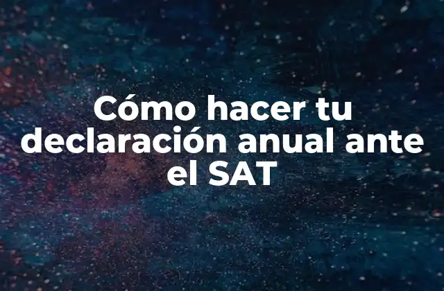 Cómo Hacer Tu Declaración Anual ante el Sat