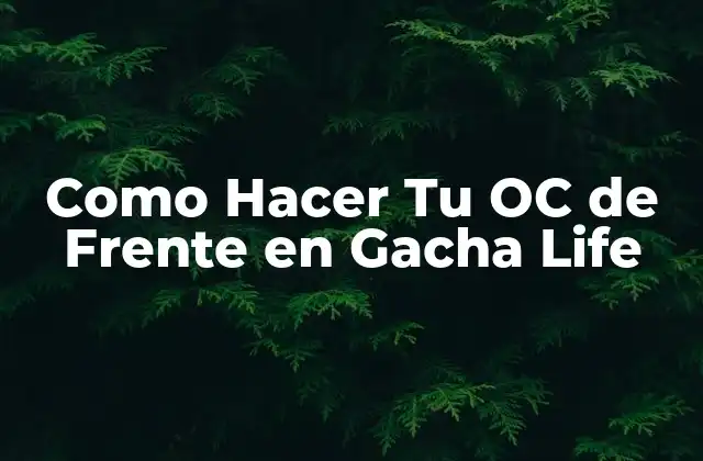Como Hacer Tu Oc de Frente en Gacha Life