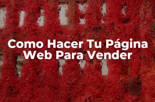 Como Hacer Tu Página Web para Vender