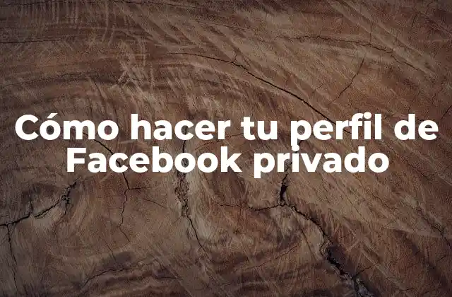Cómo Hacer Tu Perfil de Facebook Privado