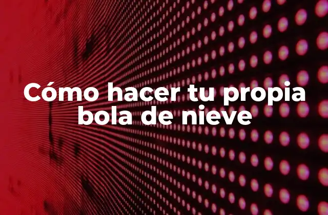 Cómo Hacer Tu Propia Bola de Nieve
